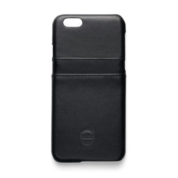 Étui-portefeuille en cuir noir pour iPhone 6