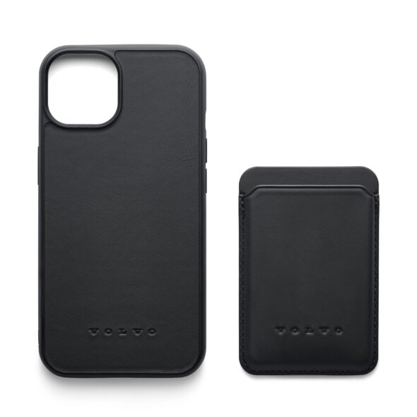 iphone 13 case iphone13 coque noire noir volvo cuir leather magnetic magnetique volvo